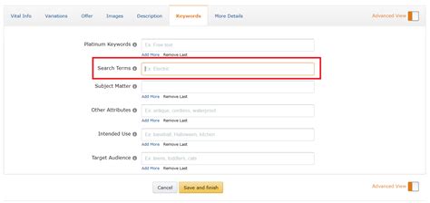 listing search term.